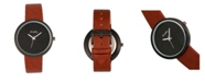 Simplify Quartz The 6000 Light Brown Leatherette Watch 43mm